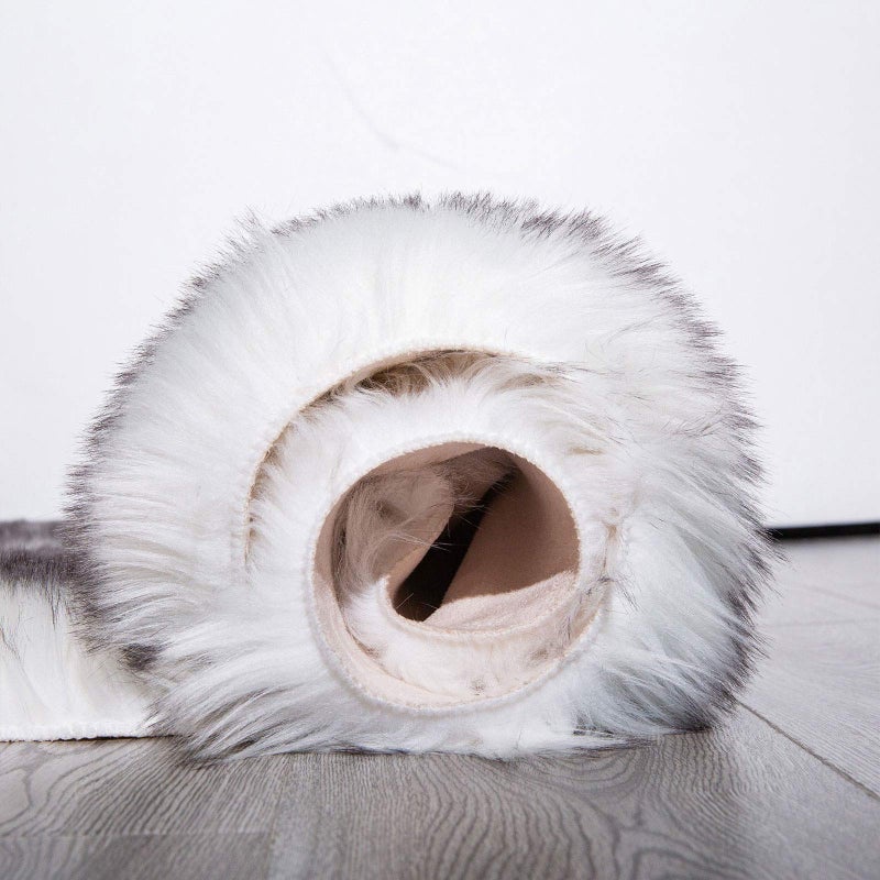 Carvapet 3x5 Faux Sheepskin Area Rug â€“ Soft Fluffy White with Black Tips 3 x 5 Plush Fur Carpet, Shaggy Floor Mat for Bedroom, Living Room, Sofa or Bedside Decor - Image 2